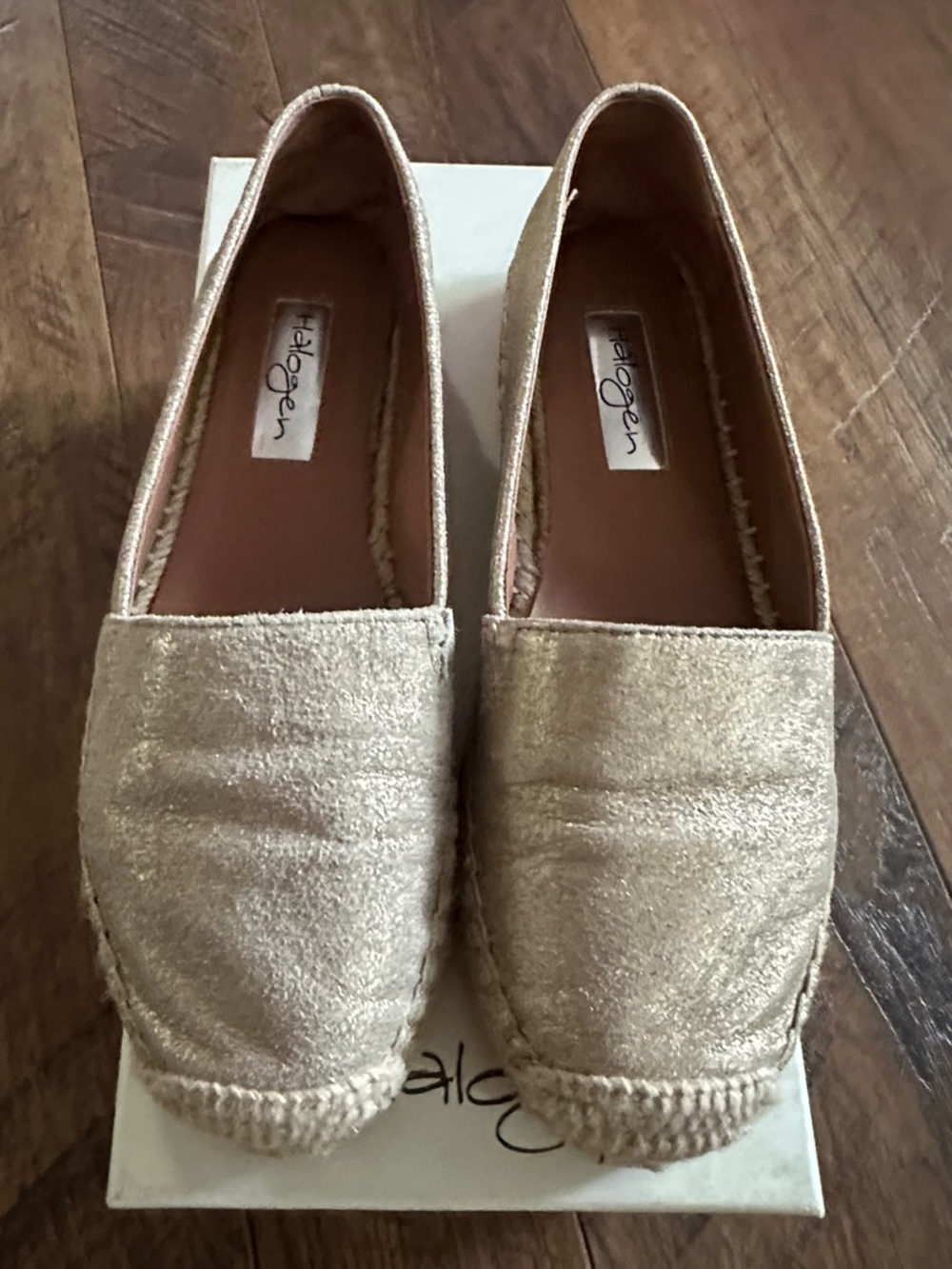 Halogen Metallic Gold Espadrille Slip-Ons